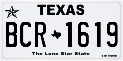 TX license plate BCR1619