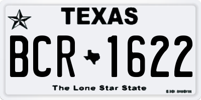 TX license plate BCR1622