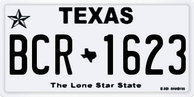 TX license plate BCR1623