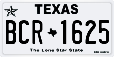 TX license plate BCR1625