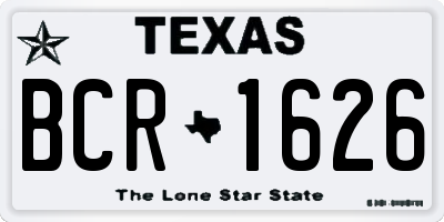 TX license plate BCR1626