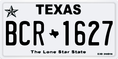 TX license plate BCR1627