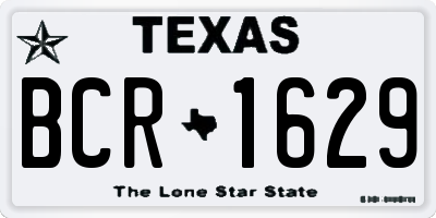 TX license plate BCR1629