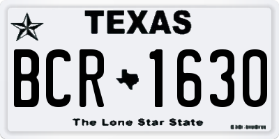 TX license plate BCR1630