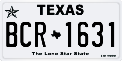 TX license plate BCR1631