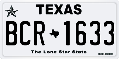 TX license plate BCR1633