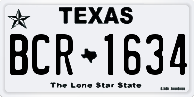 TX license plate BCR1634