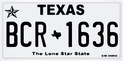 TX license plate BCR1636