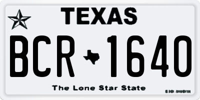 TX license plate BCR1640