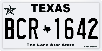 TX license plate BCR1642