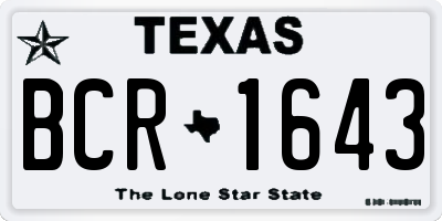 TX license plate BCR1643