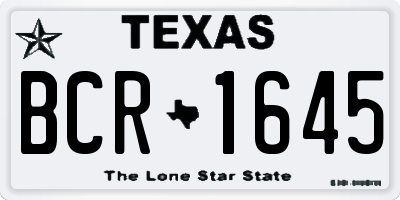 TX license plate BCR1645