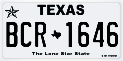 TX license plate BCR1646