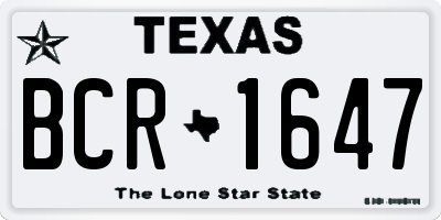 TX license plate BCR1647