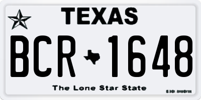 TX license plate BCR1648