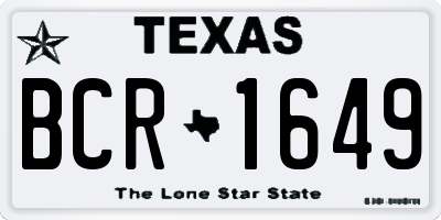 TX license plate BCR1649