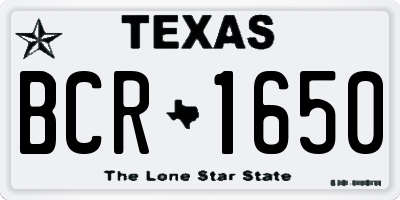 TX license plate BCR1650