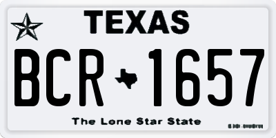 TX license plate BCR1657