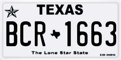 TX license plate BCR1663