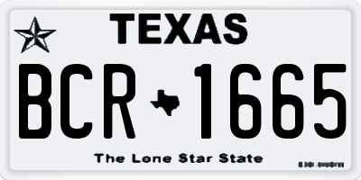 TX license plate BCR1665