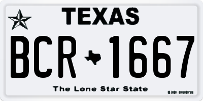 TX license plate BCR1667