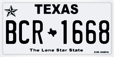 TX license plate BCR1668