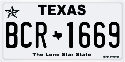 TX license plate BCR1669