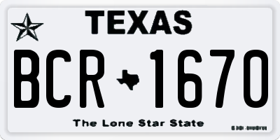 TX license plate BCR1670