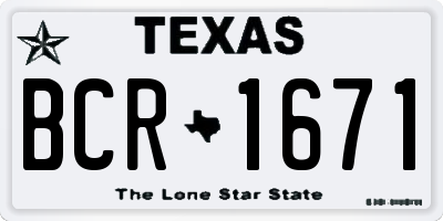 TX license plate BCR1671