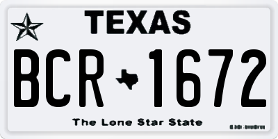 TX license plate BCR1672