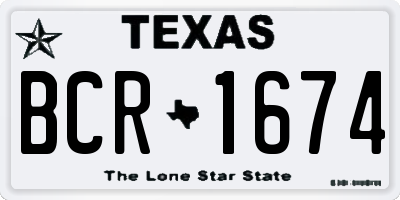 TX license plate BCR1674