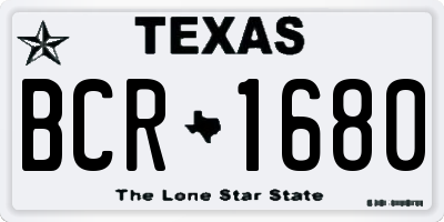 TX license plate BCR1680