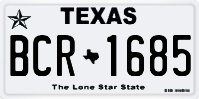 TX license plate BCR1685