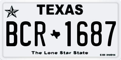 TX license plate BCR1687