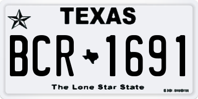 TX license plate BCR1691