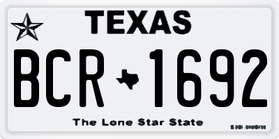 TX license plate BCR1692