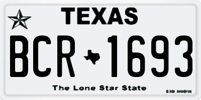 TX license plate BCR1693