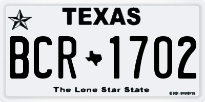 TX license plate BCR1702