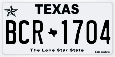 TX license plate BCR1704