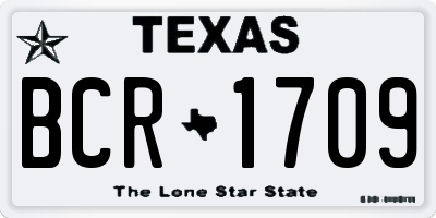 TX license plate BCR1709