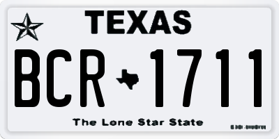 TX license plate BCR1711