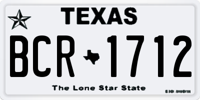 TX license plate BCR1712