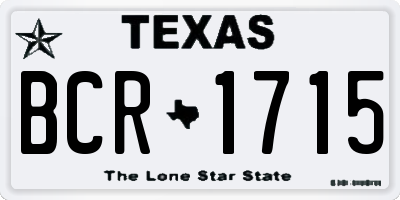 TX license plate BCR1715
