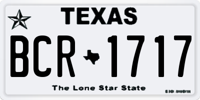 TX license plate BCR1717