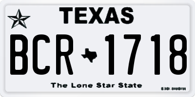TX license plate BCR1718