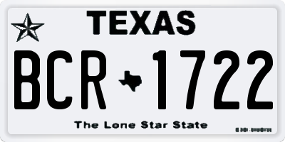 TX license plate BCR1722