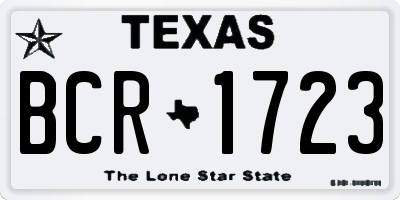 TX license plate BCR1723
