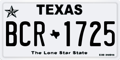 TX license plate BCR1725