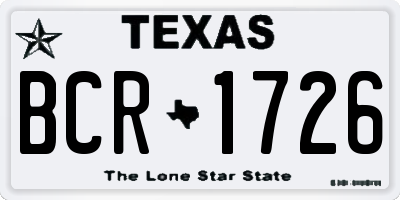 TX license plate BCR1726
