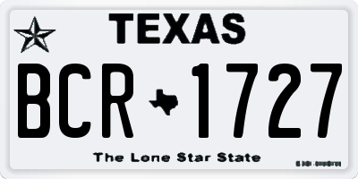 TX license plate BCR1727